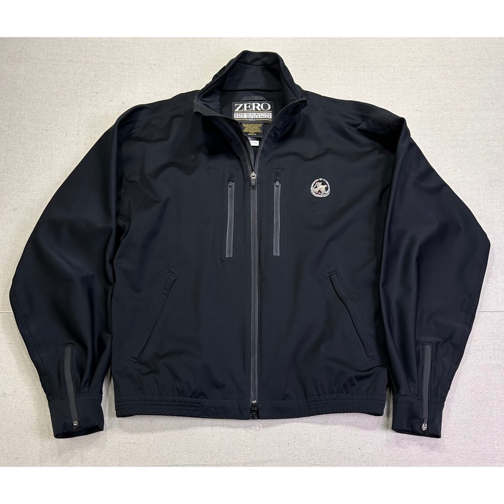 Zero Restriction Mens Medium Golf Jacket Black Full Zip Performance Outerwear